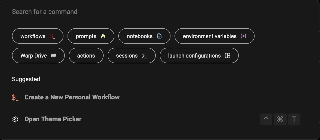 Command Palette Panel